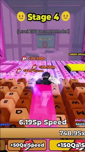 +1 Keyboard Escape Run World 2 All Stages #shorts #roblox #robloxshorts