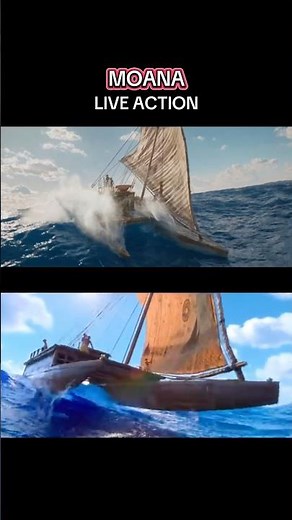 [1/2] Moana live action 🌺🌊| Saber Volver | Comparación #moana #disney #peliculas #estreno #cine