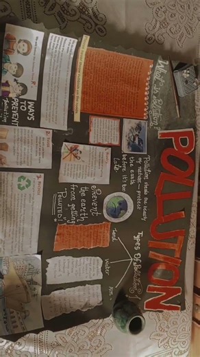 ideas of making a project of pollution on chart paper. #positivemorning