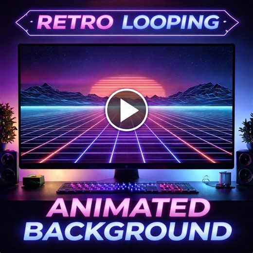 Synthwave Background Loop | Retro Grid Sunset Animation, Cyberpunk Video | Seamless Animated Video Background for Streams and VJ - Etsy