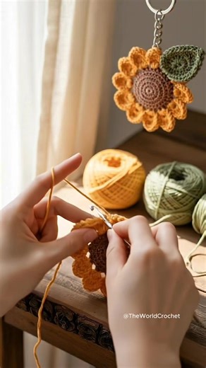 Crochet Sunflower Keychain – Handmade Floral Amigurumi Charm 🌻 This crochet sunflower keychain is a bright and joyful handmade accessory inspired by nature’s most cheerful bloom 🌻✨ #crochetsunflower #crochetkeychain #amigurumiflower #handmadegift #crochetinspiration