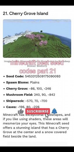 minecrft best seed codes part 21