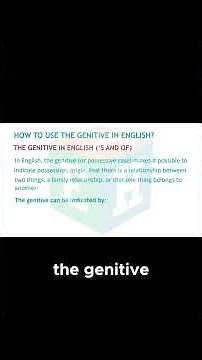 How to use the Genitive in English?