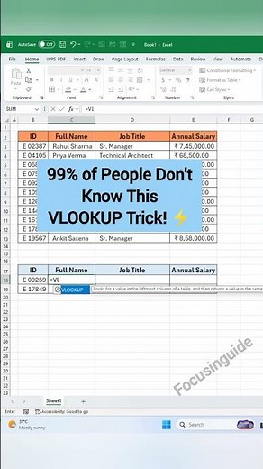 Use Simple VLOOKUP Again! ❌ Try This Advanced VLOOKUP Trick 🚀