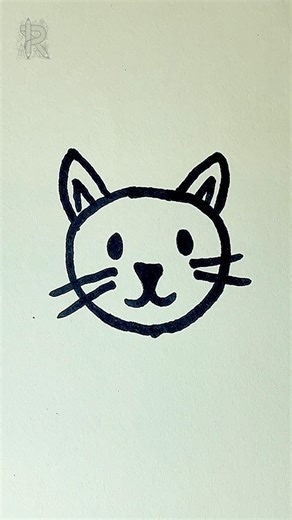 Simple CAT face drawing for beginners | easy drawing technique #shorts #drawing