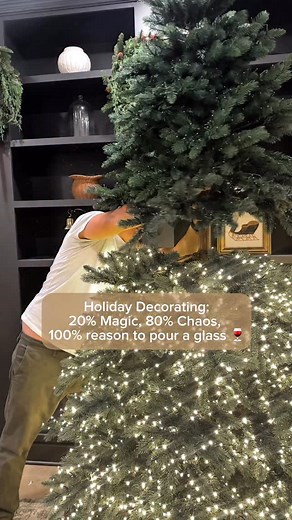 #Ad Between the tree branches slapping you, broken ornaments, and my husband’s and kids “help” 😂… I needed this pour. Loved using our @wineenthusiast opener, decanter, and glasses ..it made our decorating night feel extra special. Because every holiday mishap deserves a toast 🎄🍷 #christmasentertaining #christmas2025 #HolidayDecor #ChristmasDecor #DecoratingForChristmas #ChristmasVibes #HolidayVibes #CozyChristmas #ChristmasTreeDecor #HolidayTraditions #HolidayHome #deckthehalls | Alexis Gonza