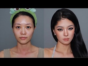 ENG) 氛圍感夜光美人細閃妝教程✨Nightlight Shimmering Makeup tutorial🌠｜April的草莓啊
