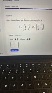 Given the matrices A and B shown below, find B   A. A = \be... | Filo