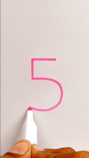 ✅️ How to Draw Using Number 5 | Simple Number Art for Kids ✏️🎨