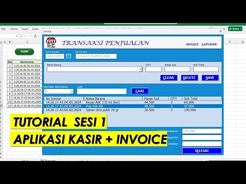 1. Tutorial Aplikasi Invoice Kasir vba Excel