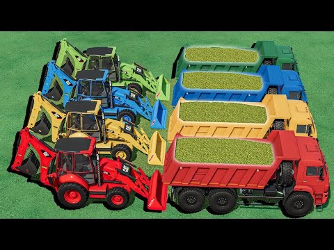 Work with Colors - CHAFF LOAD WORK with CAT Backhoe Loaders - Farming Simulator 22