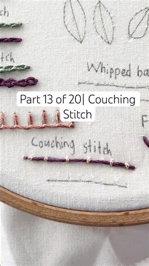 Couching Stitch Tutorial | Learn Hand Embroidery | Embroidery for Beginners | DIY Embroidery