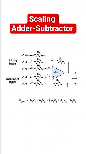 Scaling Adder-subtractor amplifier using opamp