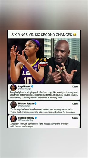 Angel Reese compared her stats to MJ’s 6 rings, but Sir Charles had the ultimate burn! 🏀😂 #shorts