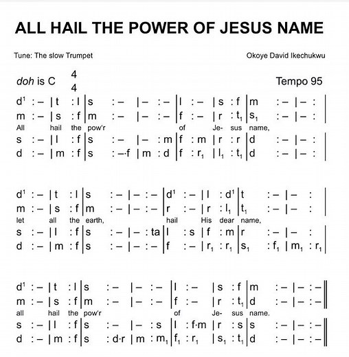 ALL HAIL THE POWER OF JESUS NAME || Hymn by Okoye David Ikechukwu