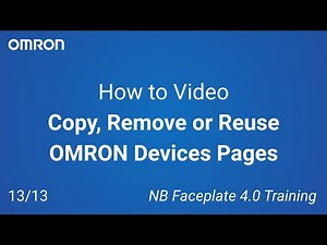13 - Copy, Remove or Reuse OMRON Devices Pages
