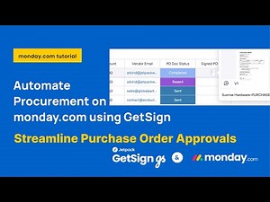 Automate purchase order approvals on monday.com using GetSign | Procurement use case