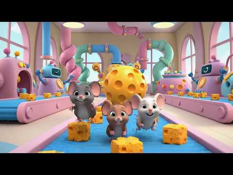 Three Blind Mice Robot Cheese Factory | High-Tech Nursery Rhyme & Action Song