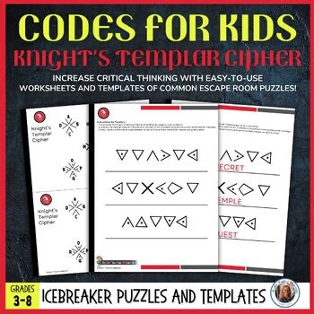 DIY Escape Room Codes for Kids: Knight's Templar Cipher Icebreaker Code Activity