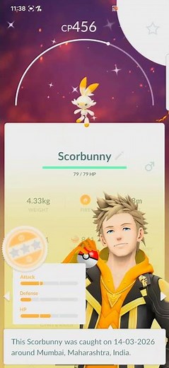 SHINY SCORBUNNY ✨ caught in Pokemon GO Community Day! 🔥 Did you get one? #PokemonGO #Shiny #Shorts