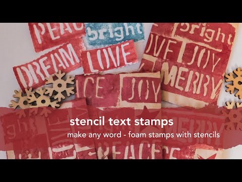 Stencil Text Stamps - Espresso Press Design #papercrafting #stamping #foamstamps