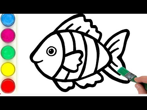 How To Draw a Fish 🐟 Easy Step By Step – Drawing Painting Coloring