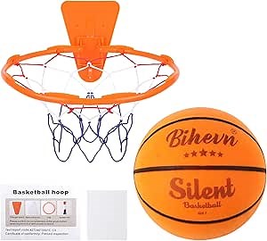 No. 7 Silent Basketball Hoop Set! No Inflatable Foam Ball, Zero Noise Bouncing, Indoor Sports/Parent-Child Interaction Artifact