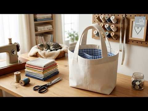Easy Lightweight Tote Bag Tutorial | No Interfacing + Inner Pocket (Beginner Friendly)