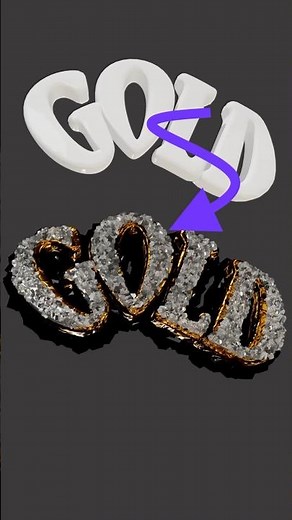 3D Font Gold → Diamond-Cracked Text in 30 Seconds! #3dtext #design #fontstyle #logo #logodesign