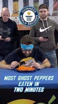 Most Ghost Pepper Eaten in Two Minutes! Guinness World Records! #spicy #shorts #trend