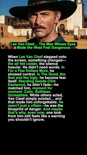 Lee Van Cleef… The Man Whose Eyes Made the West Feel Dangerous 🤠🔥 #shortsvideo