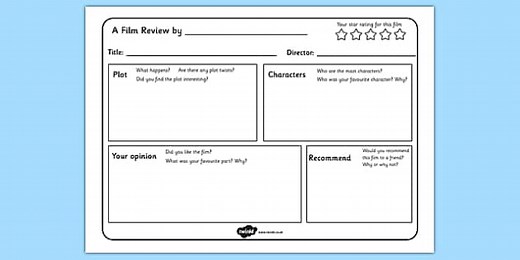 Film Review Writing Template