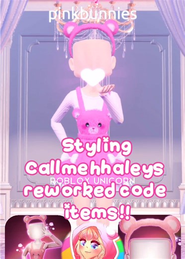 styling @callmehhaley reworked code items!! 🐻💗 #dresstoimpress #fyp #dticodes #callmehhaley @Dress To Impress