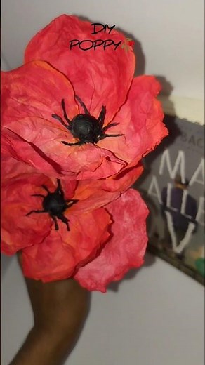 DIY POPPY🥀 #diy #flowers #craft #poppy #trending