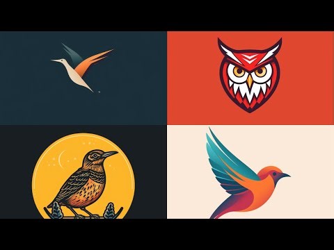 20 examples of vector bird logo design generated by AI