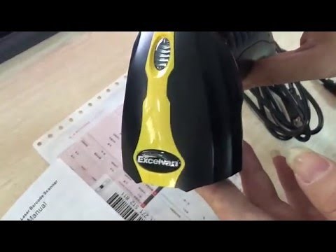 [NEW]How to use Excelvan 2.4Ghz Wireless Barcode Scanner Reader Wired connecting--handheld mode