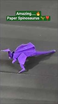 🦖Spinosaurus Paper Origami Folding | Dinosaur Craft 🔥#origami #dinosaur#viral#shorts#tech fleet #mad