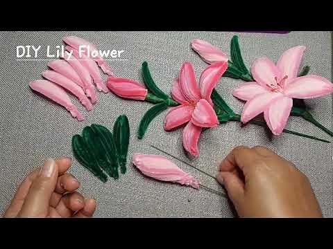 DIY Lily Flower Tutorial using fuzzy wire/ pipe cleaner/ #fuzzywireflower #pipecleanercrafts #diy