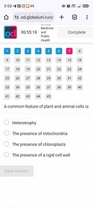 A common feature of plant and animal cells is:A. Heterotrophy... | Filo