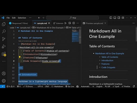 Markdown All in One Your Ultimate Markdown Editor with Live Preview in VS Code