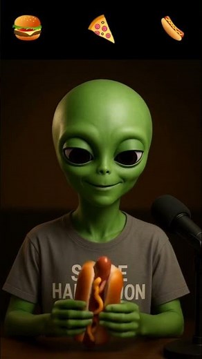 Alien Joins Viral Eating Challenge on Earth 👽🍔 #FunnyAlien #ViralChallenge #SpaceComedy