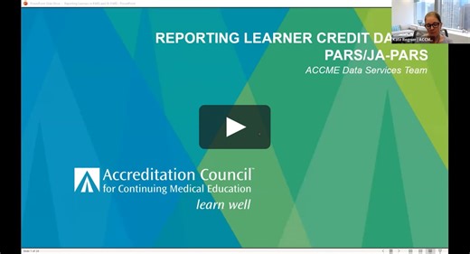 Reporting Learner Credit Data in PARS/JA-PARS Webinar