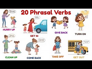 20 Easy Phrasal Verbs for Kids | Simple English Learning Video