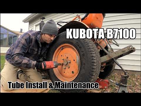 Kubota B7100 Tube Install & Maintenance | Oil Leak Fix, Tire & Light Repair