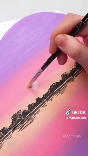 Romantisches Acryl-Tutorial für einen Sonnenuntergang