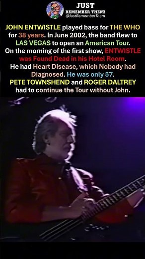 THE WHO Flew to LAS VEGAS to Open a Tour🎸JOHN ENTWISTLE Was Found Dead Before the First Show💔#shorts