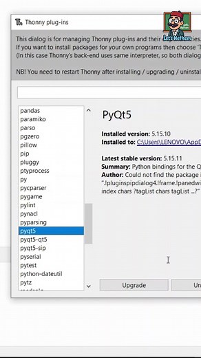 Installer la bibliothèque PyQt5 dans Thonny