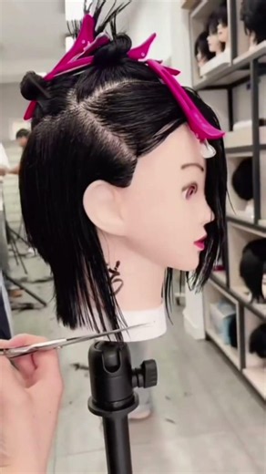 Transforming This Mannequin with the Ultimate Modern Wolf Cut! ✂️ #hairstyle #chang