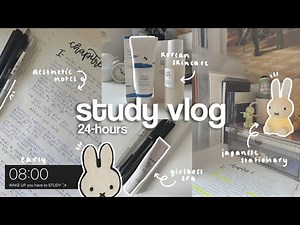 🦪🖇️ cozy STUDY VLOG | korean skincare, japanese stationary, aesthetic notes, prep for school