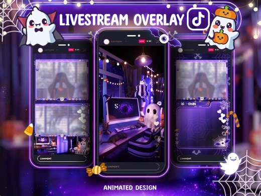 Animated Halloween Ghost Stream Overlay Package: Cozy Lofi Theme (digital Download) - Etsy
